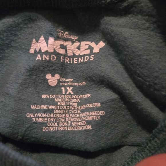 Disney Mickey & Friends Sketch Graphic Teal Sweatshirt 1X - Picture 5 of 10